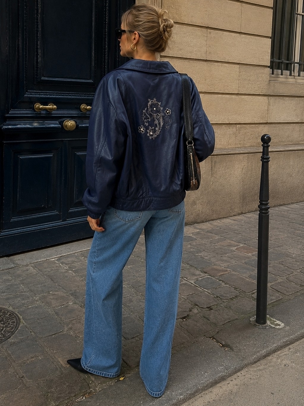 Vintage Blue Italian Leather Jacket – Made in Italy 🇮🇹